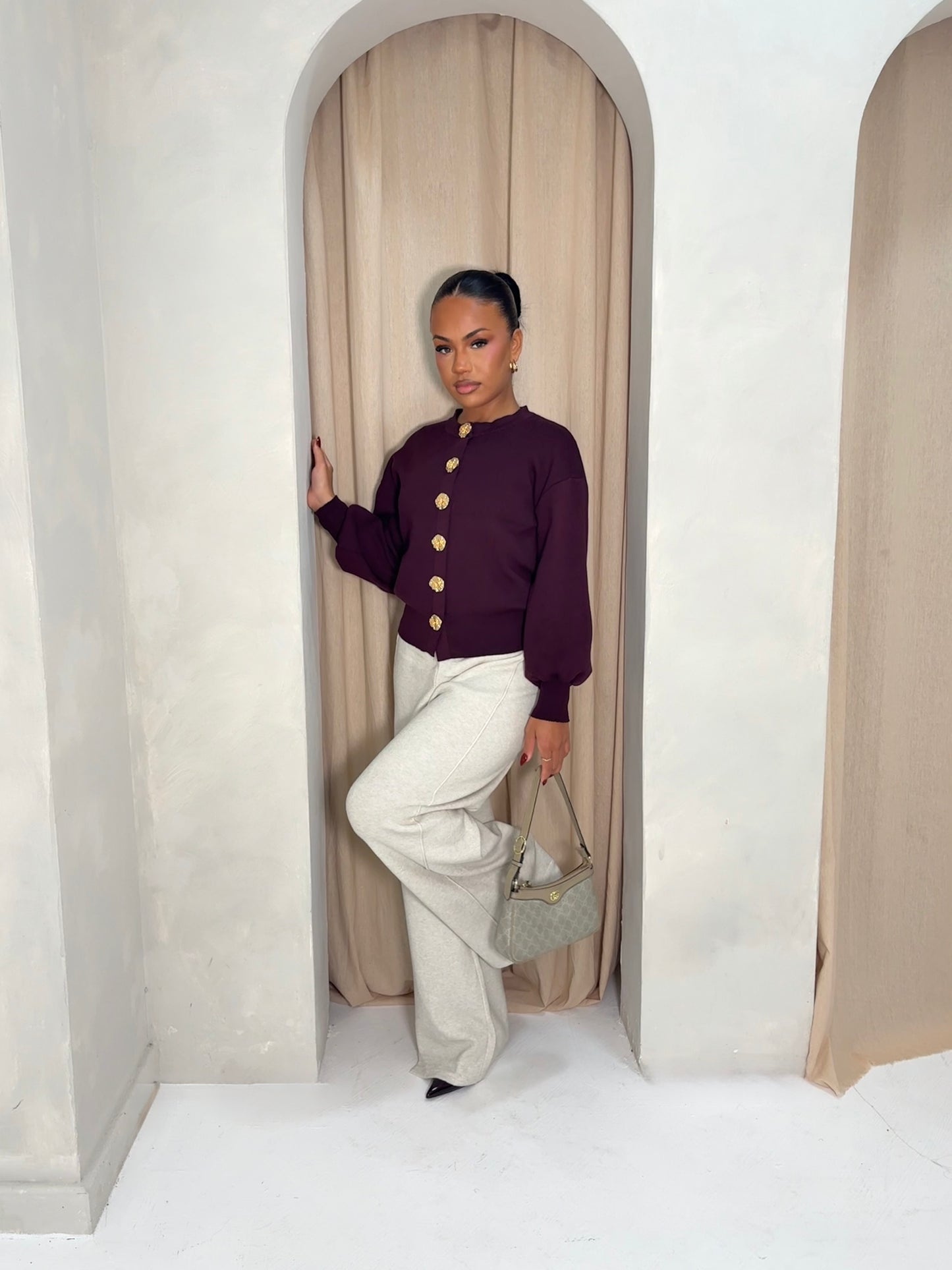 Réin Cuffed Detailed Cardigan